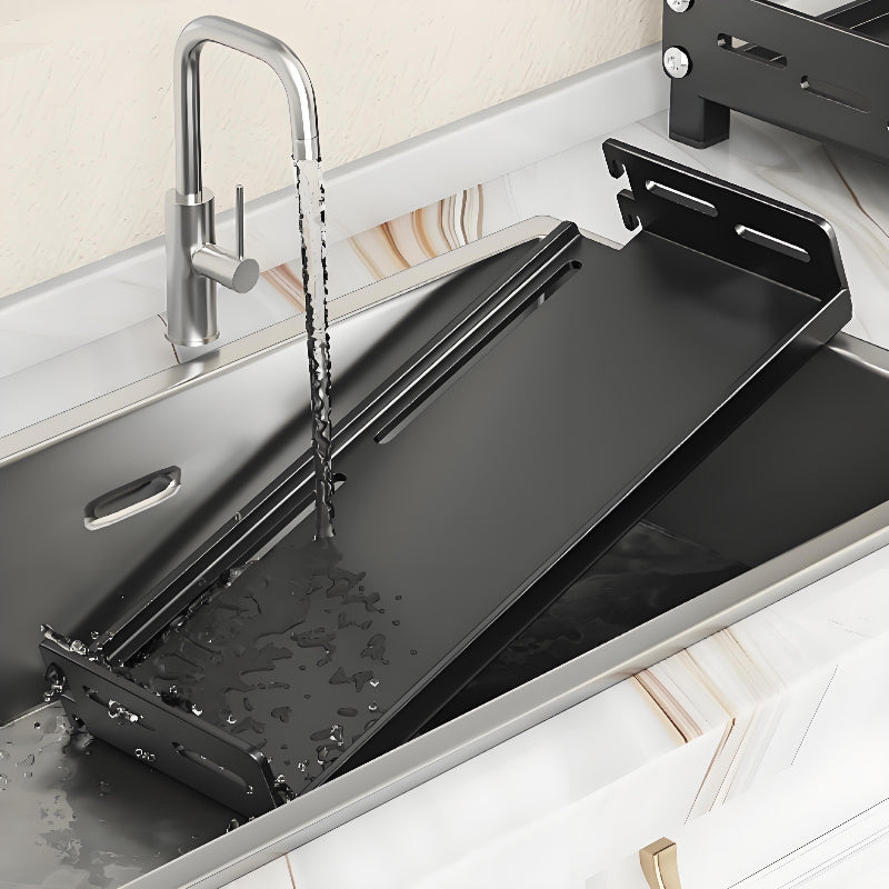 Kitchen Organizer Carbon Steel Countertop Storage Rack with Knife Holder and Adjustable Shelves