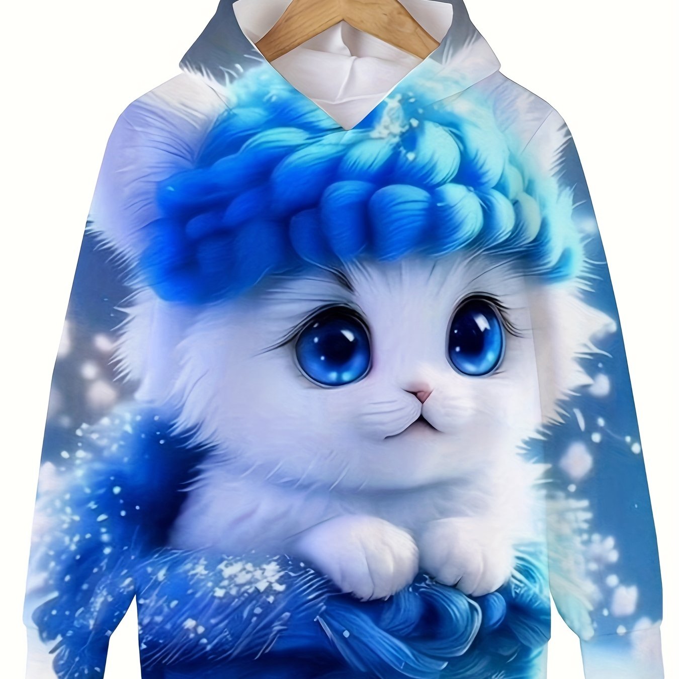 Kids Cat Hoodie Sweatshirt for Boys and Girls Autumn Winter Long Sleeve Casual