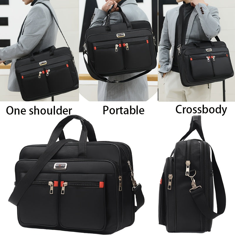 Men's Business Briefcase with Multiple Carry Options Large Capacity Durable Fabric Organizer