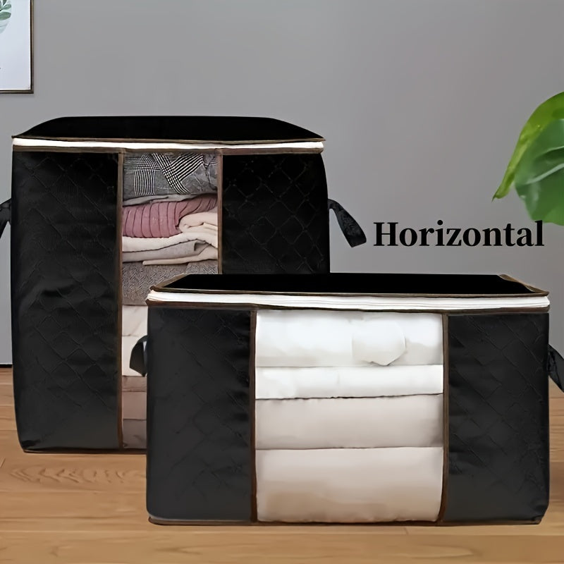 Large Storage Bag Organizer for Clothes Bedding and Comforters with Reinforced Handle and Clear Window