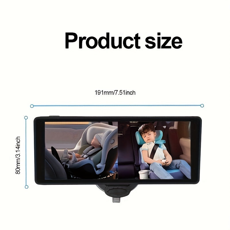 Car Camera with IR Night Vision and 17.42cm Rear Seat Monitor for Safe Night Driving