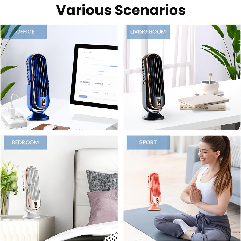 5-скоростной портативный настольный вентилятор USB-заряжаемый тихий мини-вентилятор для дома и офиса