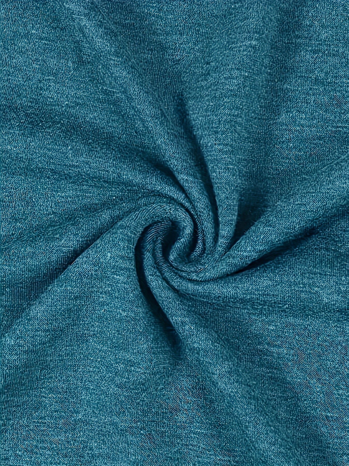 Plus o'lchamli ayollar uchun uzun qo'lqopli kruiz bo'yinli T-shirt yengil ko'k casual vintage