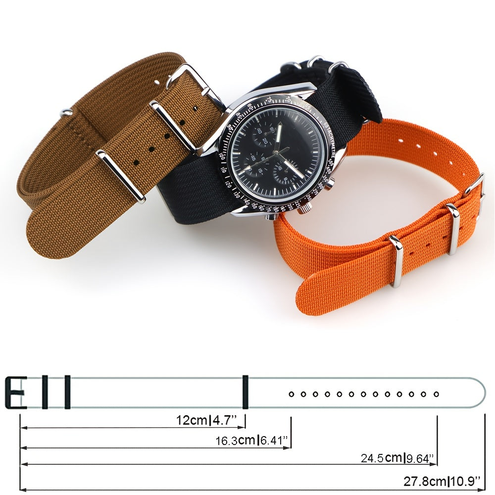 Ribbed Nylon Watch Strap 18mm 20mm 22mm Braid Ballistic Fabric Watch Band