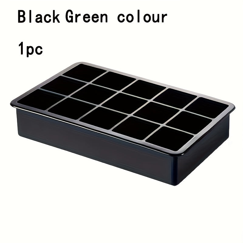 Silicone Ice Cube Tray 15 Square Reusable Flexible Stackable for Freezer