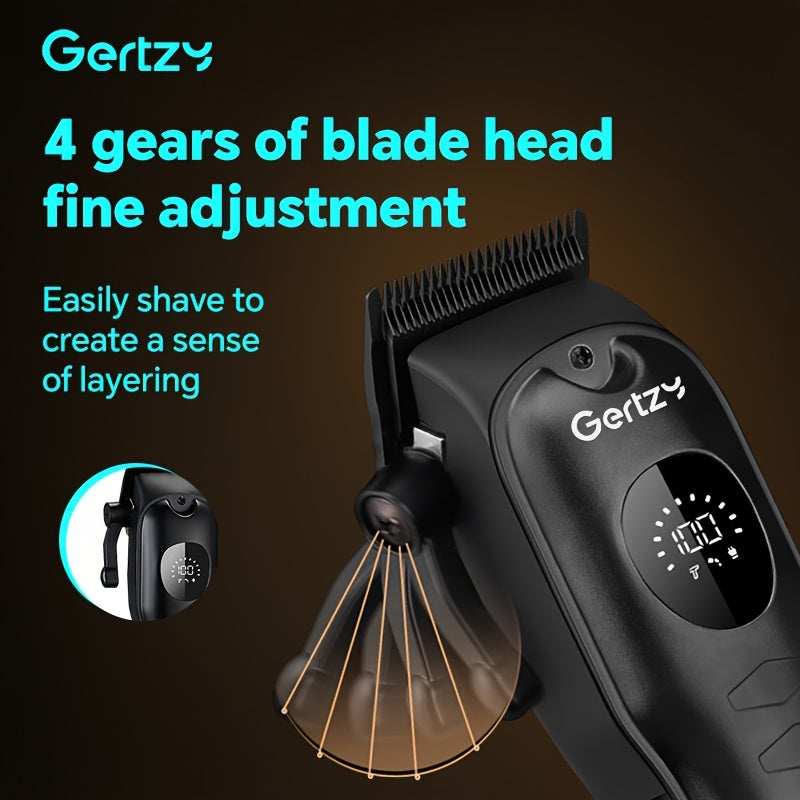 Мужской набор машинки для стрижки с LED-дисплеем, перезаряжаемый литий-ионный аккумулятор, девять ограничительных насадок