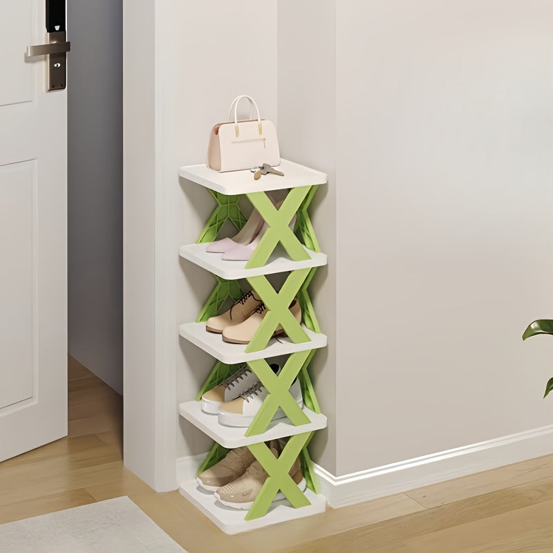 5-Layer Shoe Storage Shelf PP Material No Assembly Removable Corner Shoe Rack Household Organizer
