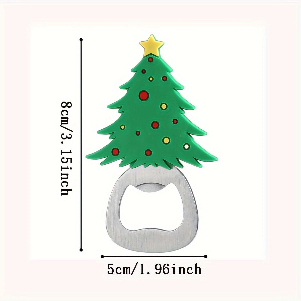 Christmas Tree Magnetic Bottle Opener Stainless Steel Fridge Magnet for Holiday Kitchen Decor