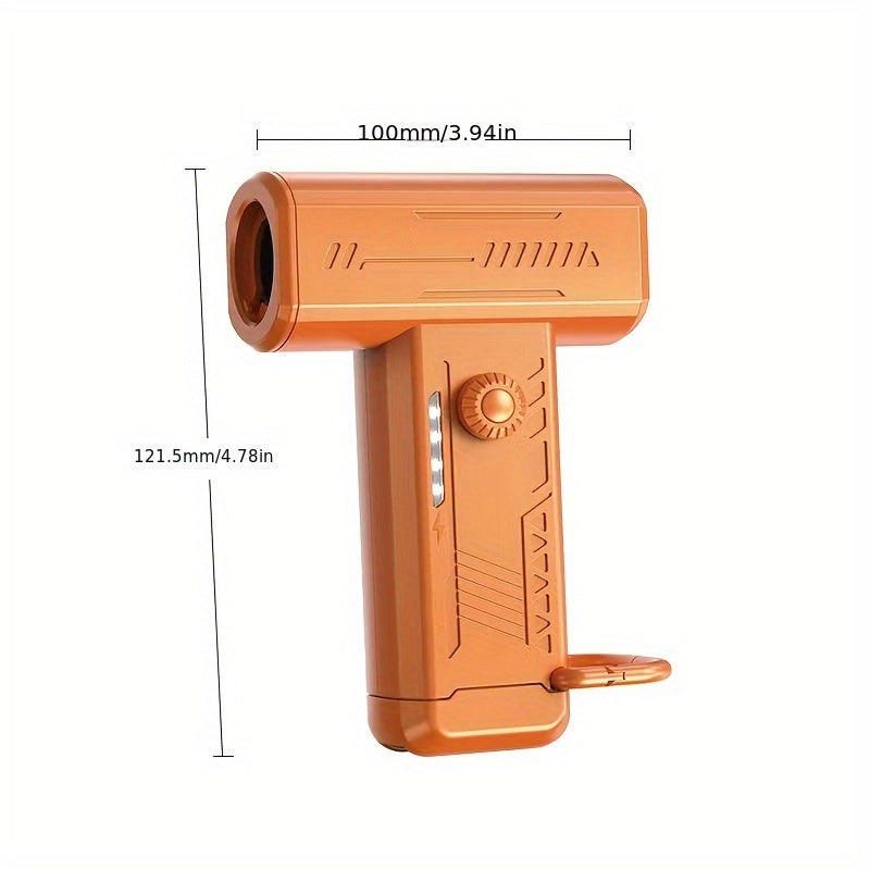 Мини портативный вентилятор-воздуходувка с аккумулятором, 130 000 об/мин, 3 скорости, оранжевый