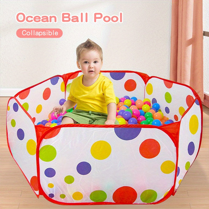 121.92cm Pop-Up Ball Pit Play Tent for Kids Indoor Outdoor Crawling Playpen with Floral Design