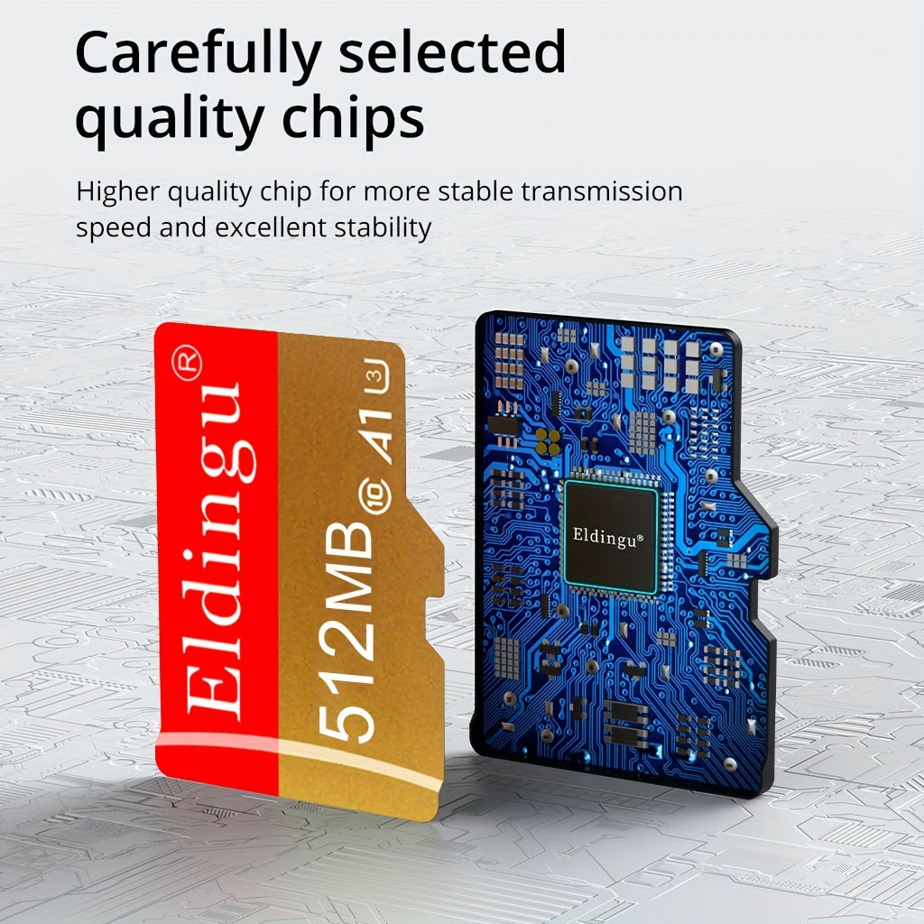 High-Speed Micro SD Card 64MB to 512MB Durable Gold Finish Compatible with Tablets Cameras Phones Laptops