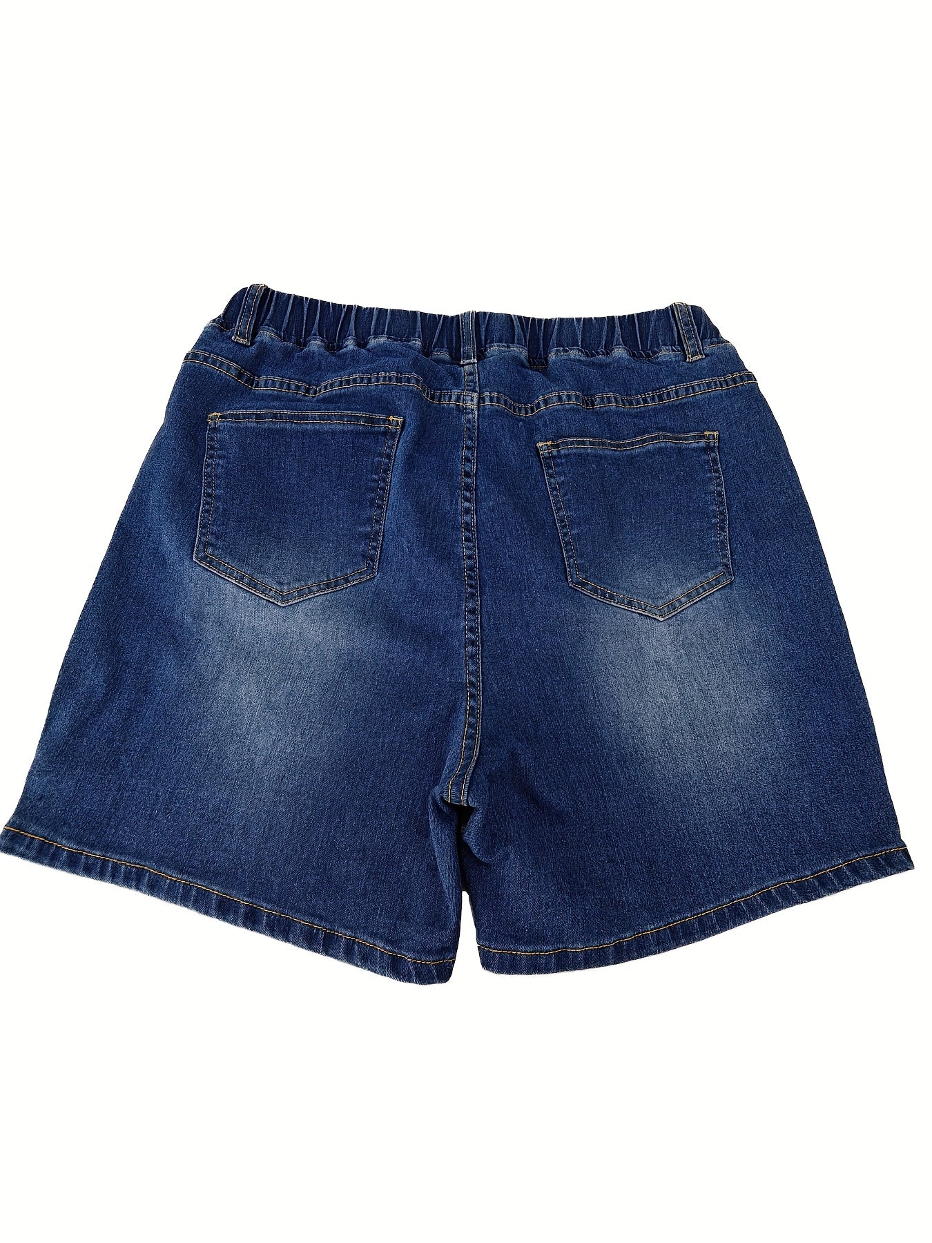 Women's Plus Size High-Waisted Denim Shorts Light Blue Casual Summer