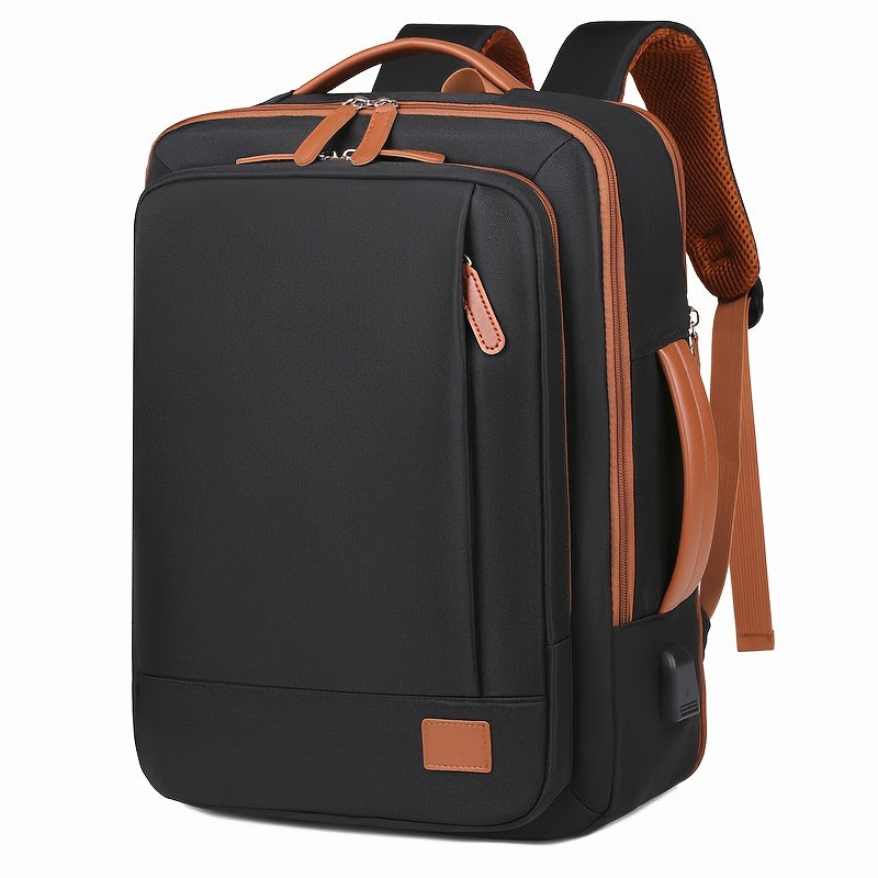 Large Capacity Expandable Laptop Backpack with Wet Dry Separation for Travel Business and School Black