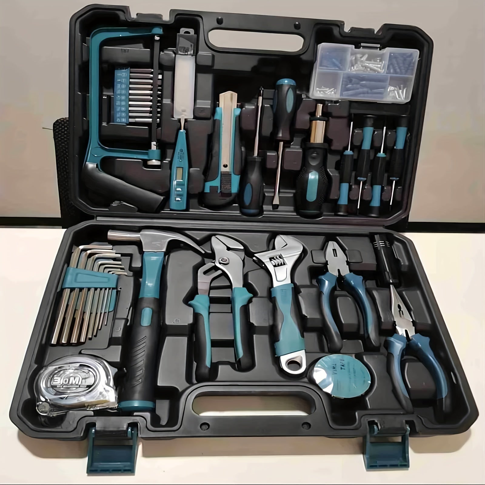 148 Piece Home Tool Kit with Portable Case Ratcheting Screwdriver Hex Key Pliers Wrench