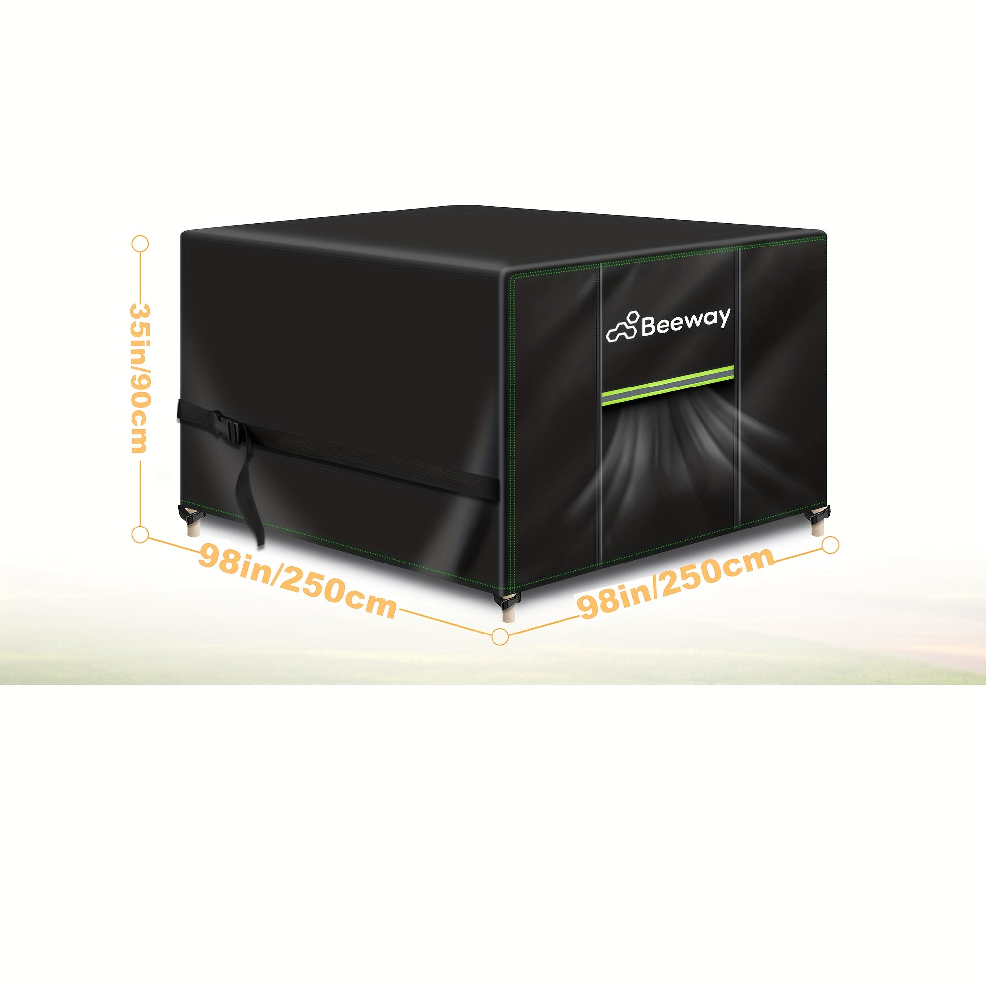 Outdoor Furniture Cover Waterproof Windproof 420D Oxford Fabric with Air Vent Black