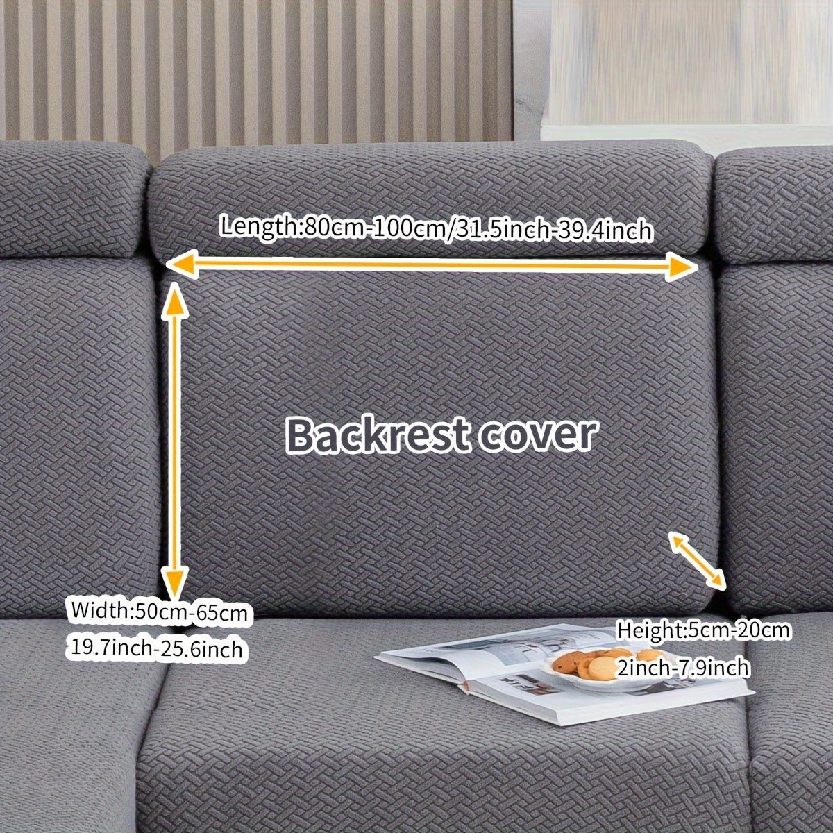 Checkered Pattern Polar Fleece Sofa Cover Boho Style Stretch Fabric Stain and Pet Scratch Protection