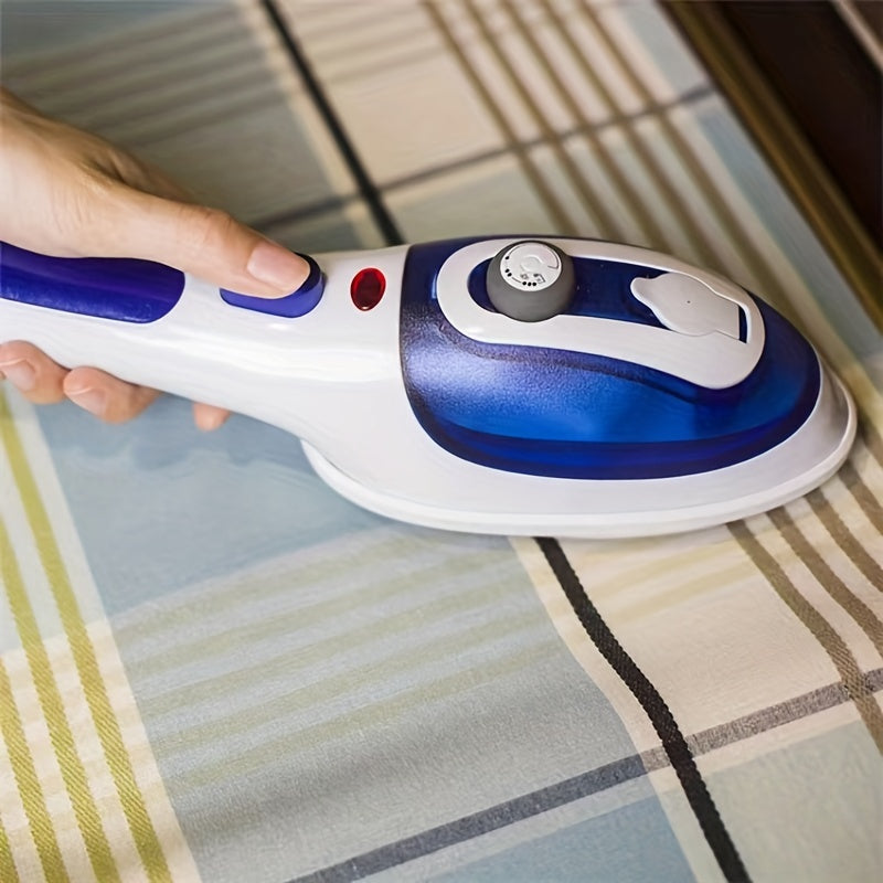 2-in-1 Handheld Garment Steamer Adjustable Temperature Blue White Portable High-Pressure