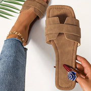 Ayollar uchun tekis sandalki, kundalik, yopishqoq, ichki va tashqi foydalanish uchun qulay