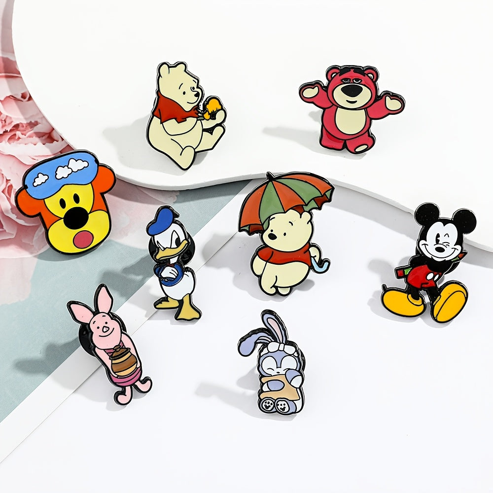 9pcs Cartoon Animal Enamel Pins Set Brooches for Clothing Backpack Accessories Gift