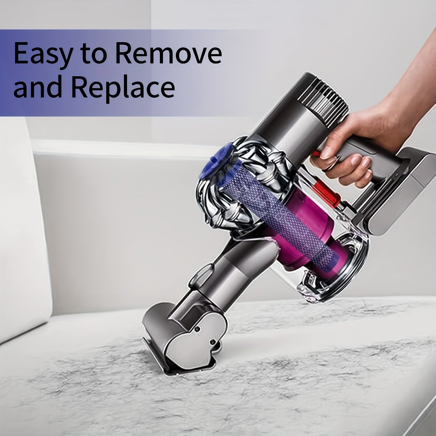 V6, V7, V8 va DC seriyali uchun 4 ta tozalash mumkin bo'lgan changyutgich filtrlari, almashtirish uchun oldingi filtrlash