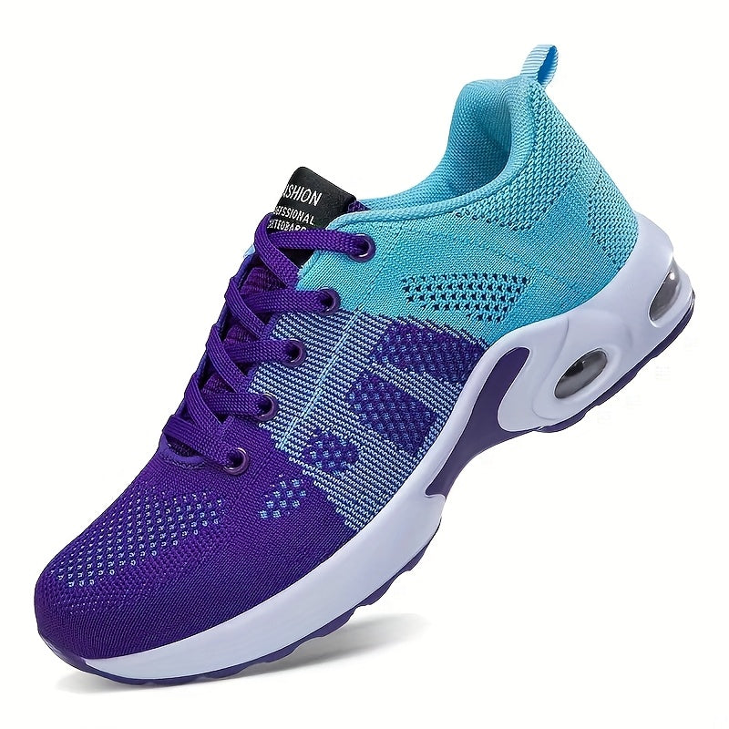 Zapatillas de correr casuales y de fitness con bloque de color transpirable para mujer