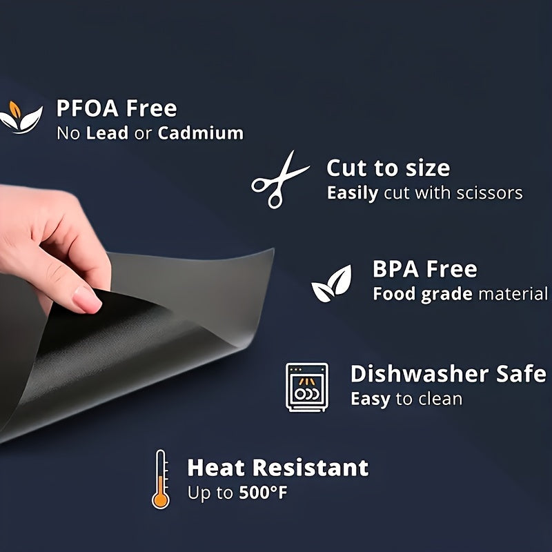 Антипригарные коврики для гриля и барбекю - набор из 3-х штук, термостойкие и многоразовые тефлоновые противни для выпечки на открытом воздухе и в духовке