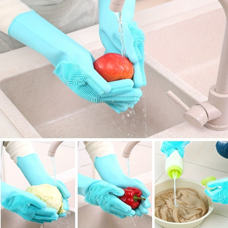 Waterproof Silicone Gloves for Kitchen Dishwashing and Pet Bathing High Temp Resistant