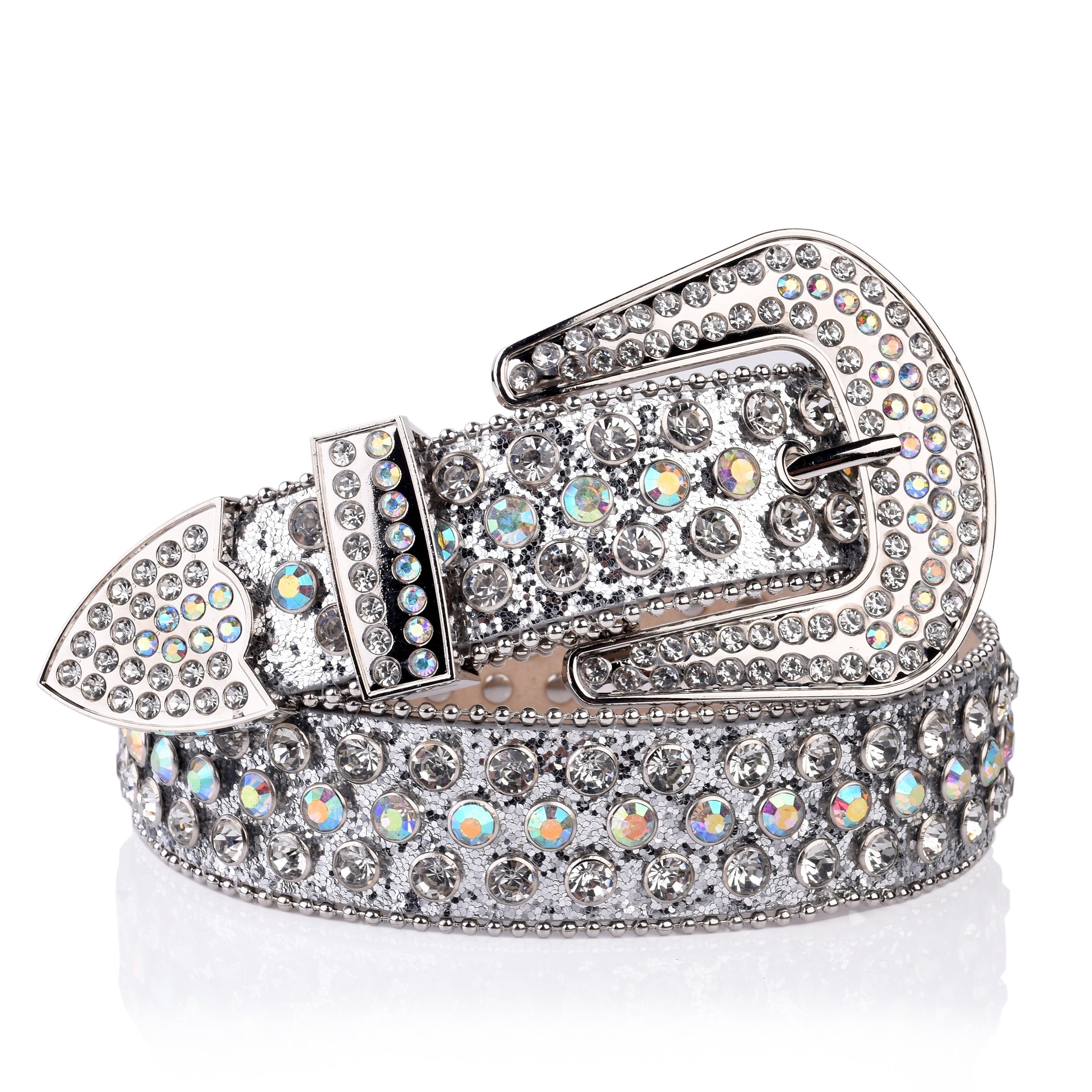 Girls Glitter Crystal Embellished Jeans Belt with Western Cowboy Style