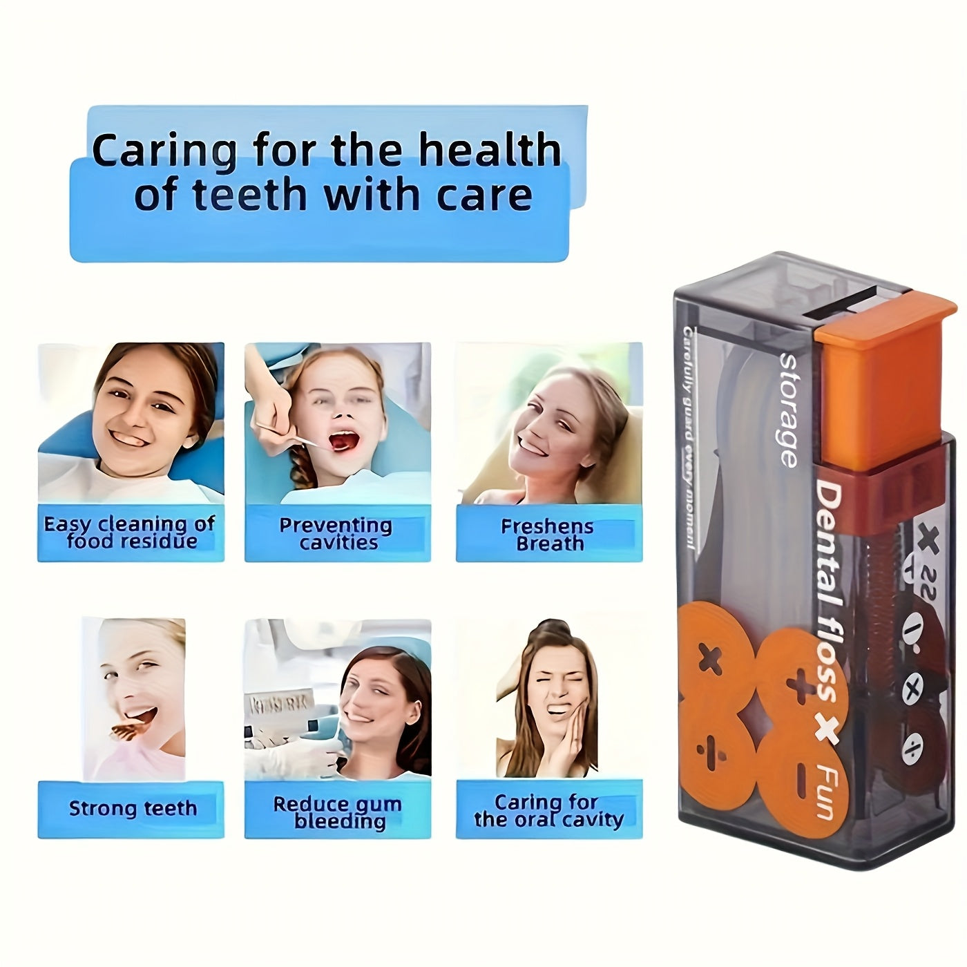 Automatic Dental Flosser Dispenser Portable Travel Case with Built-in Toothpick