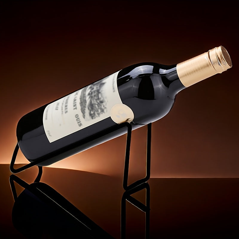 Qora metall sharob racki stol usti uchun stakanga mo'ljallangan oshxona ovqatlanish dekoratsiyasi