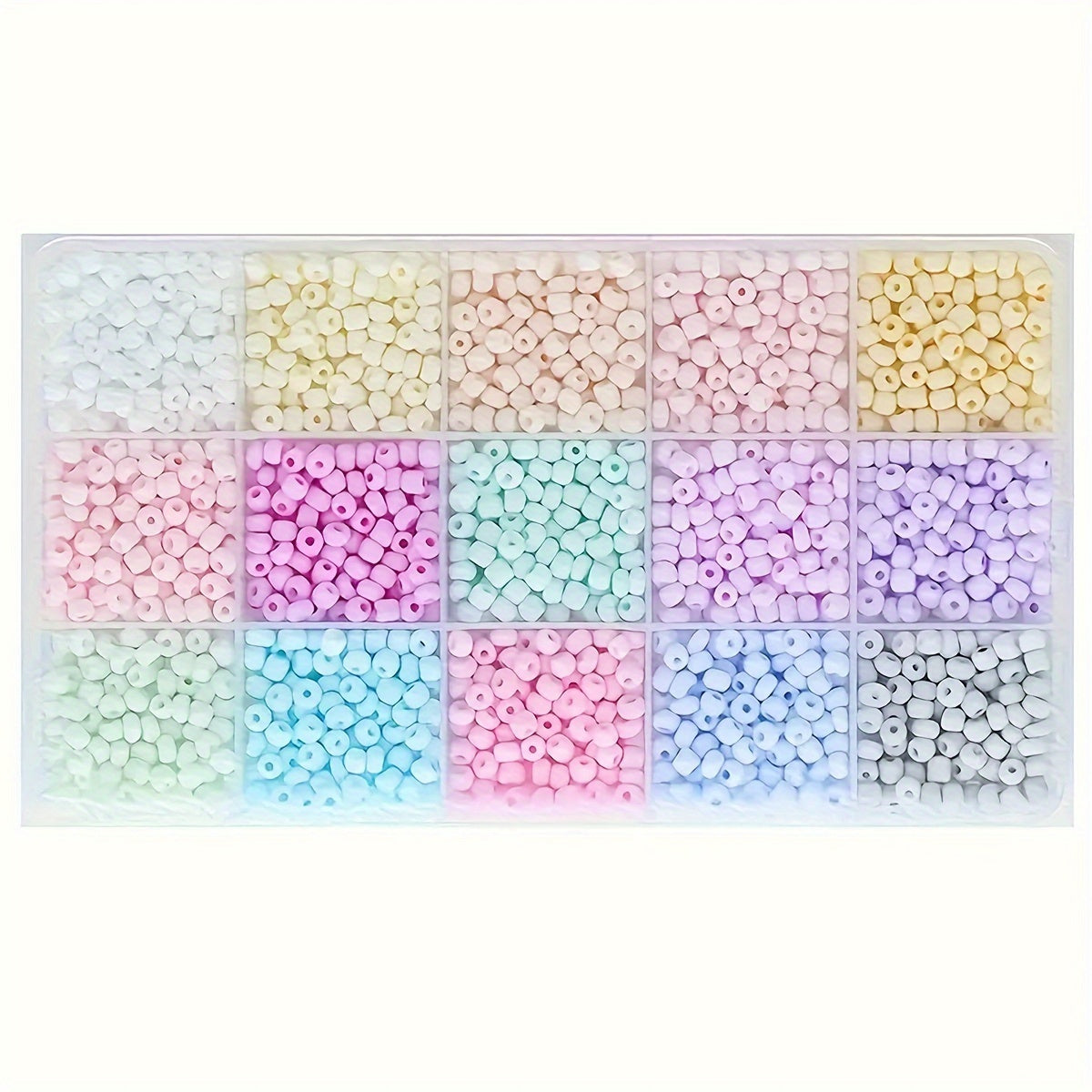 3000pcs 3mm Glass Beads for Jewelry Making in 15 Colors DIY Bracelet Necklace Craft Kit