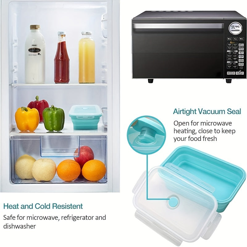 Foldable Silicone Food Storage Containers Set 3 Pack BPA Free Microwave Dishwasher Freezer