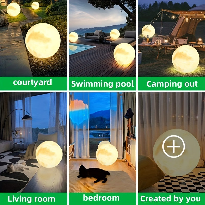Luces de luna LED alimentadas por energía solar para jardín exterior patio con control remoto