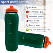 3 Pack 32oz Leak-Proof Sports Water Bottles for Gym Running and Outdoor Activities