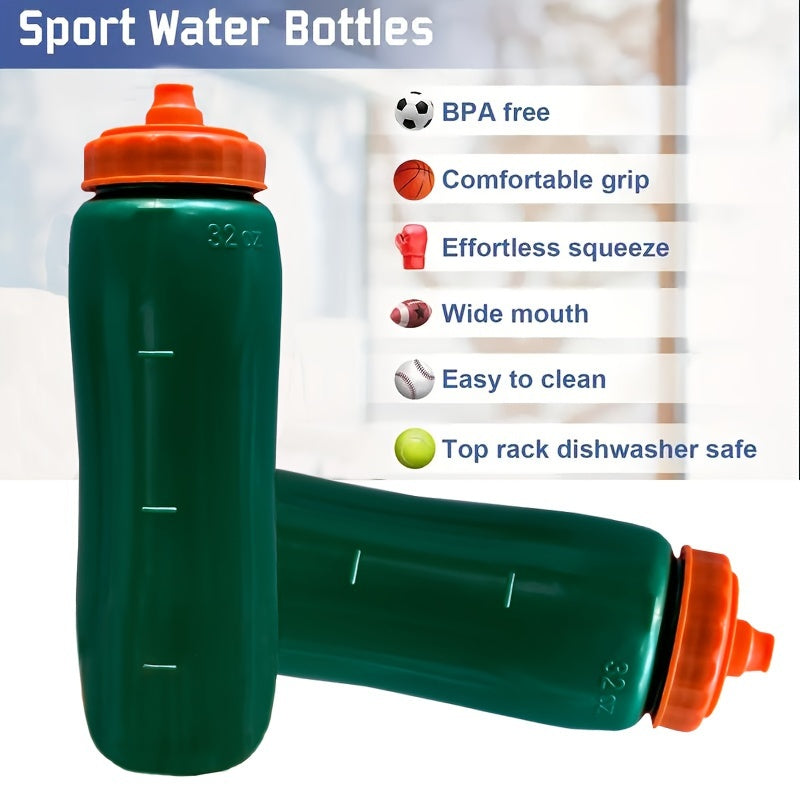 3 Pack 32oz Leak-Proof Sports Water Bottles for Gym Running and Outdoor Activities