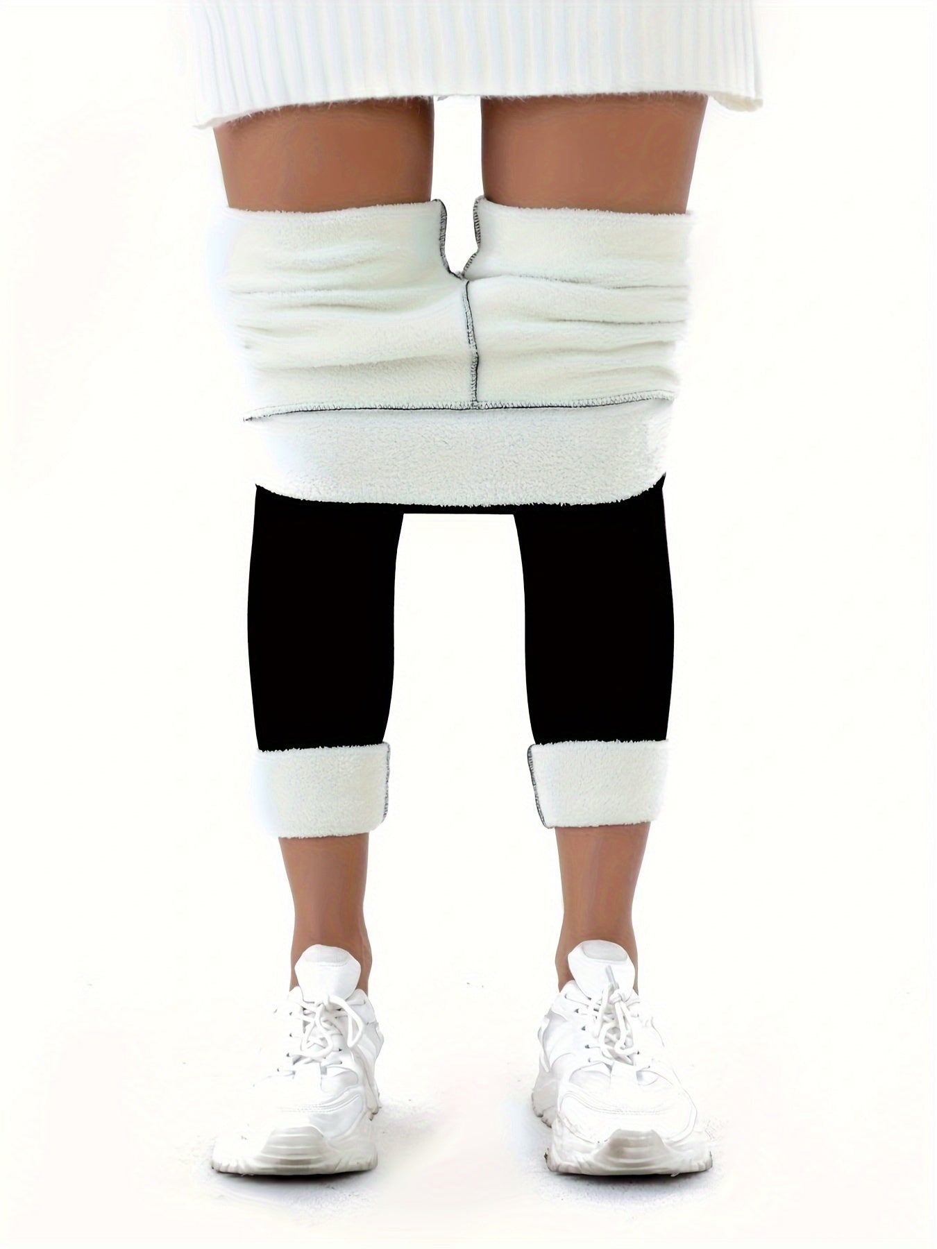 Women's Winter Thermal Pants Fleece Liner High Waist Elastic Tights