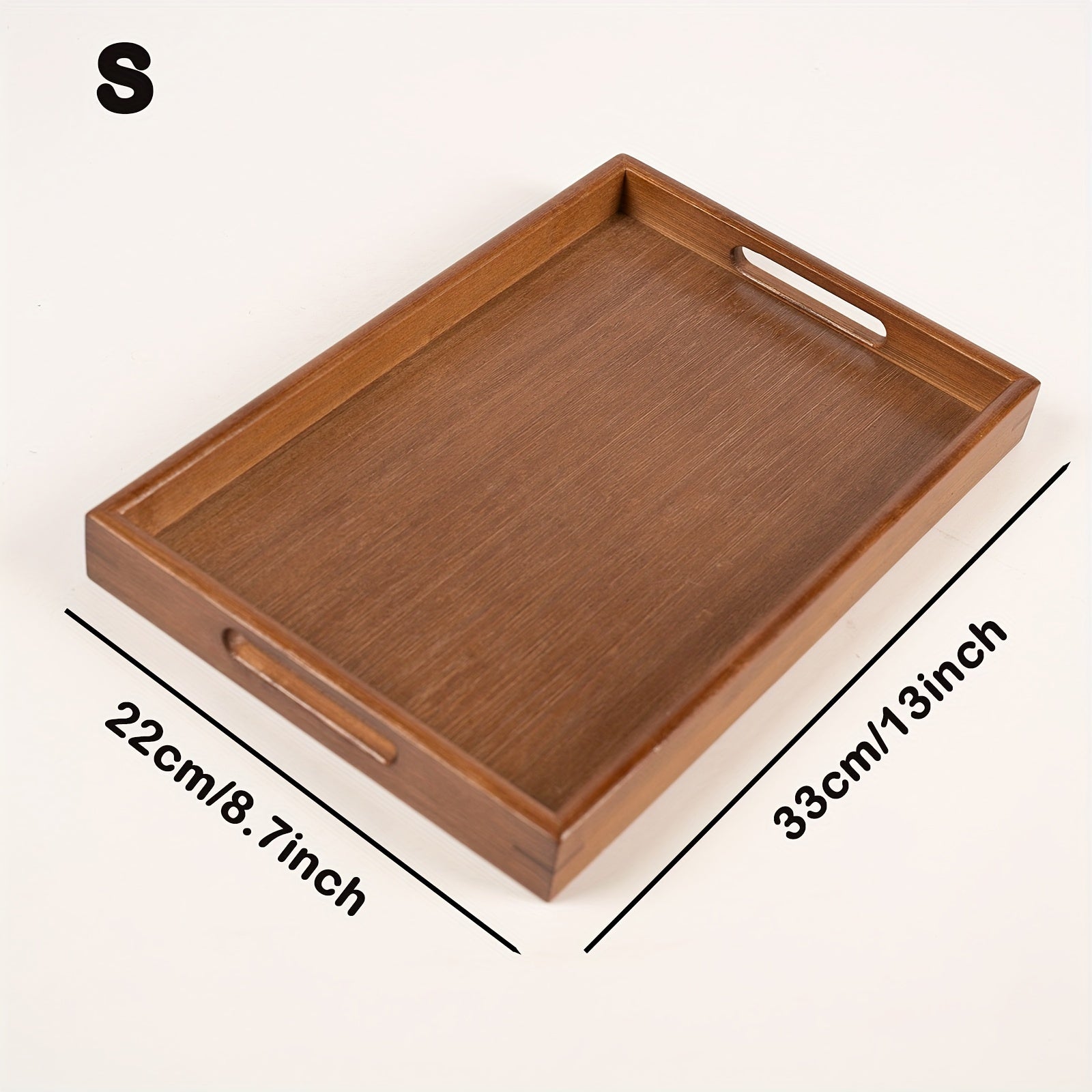 Bandeja de servicio de bambú con asas para organización y decoración del hogar