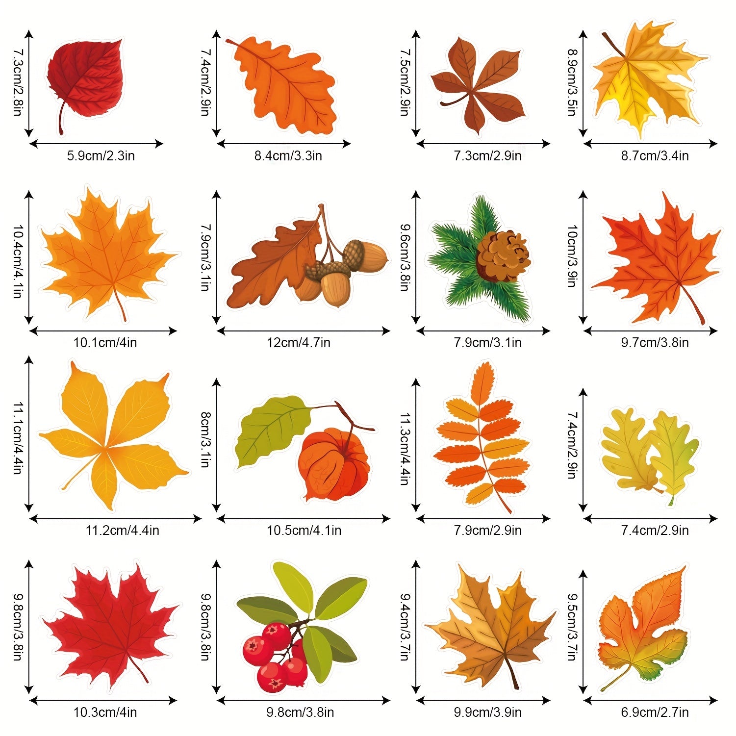 Juego de 6 pegatinas de hojas de arce de otoño para ventanas para Acción de Gracias y decoración de otoño
