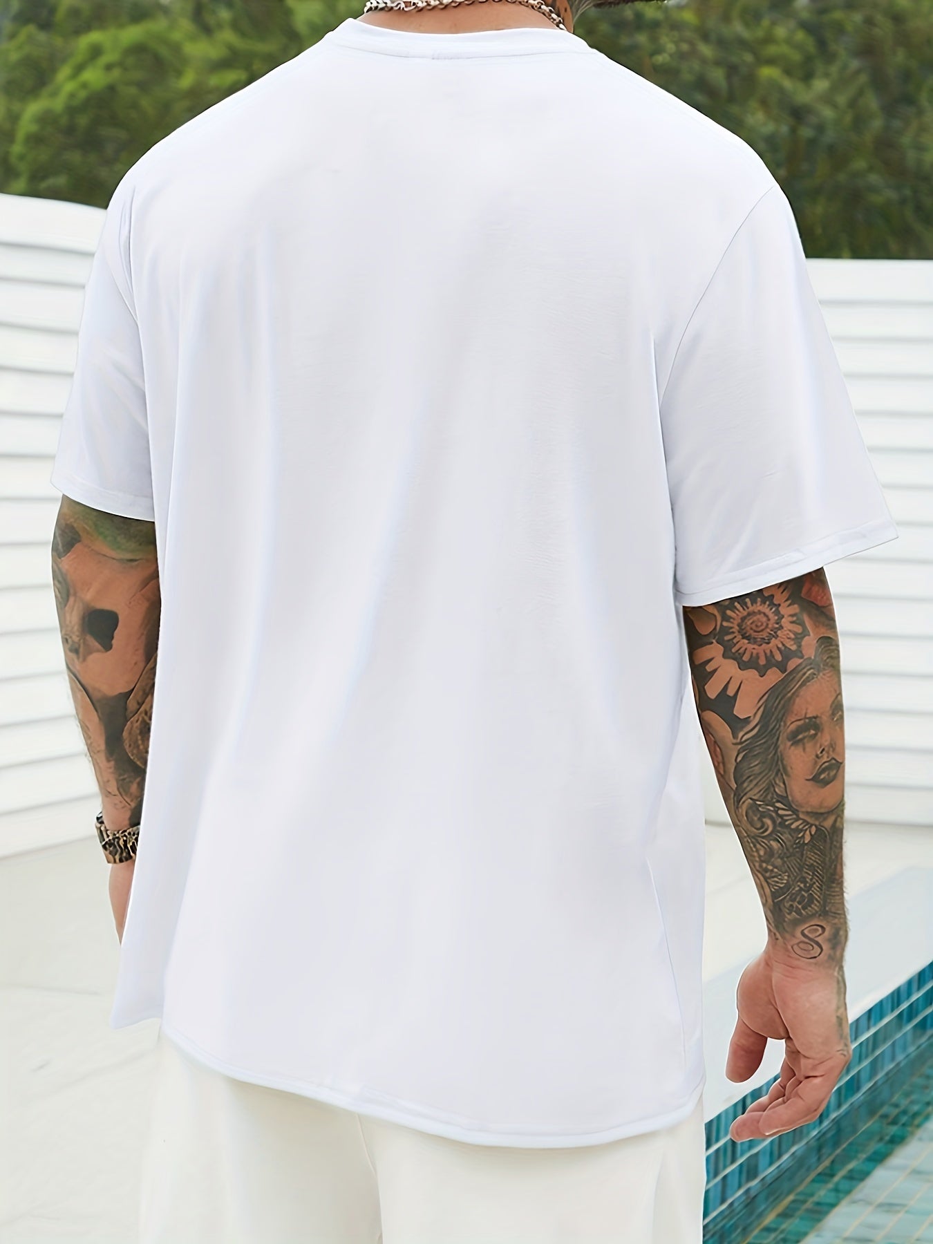 Мужская хлопковая графическая футболка темно-синего цвета с красно-белыми полосами, повседневный крой с круглым вырезом, большой размер