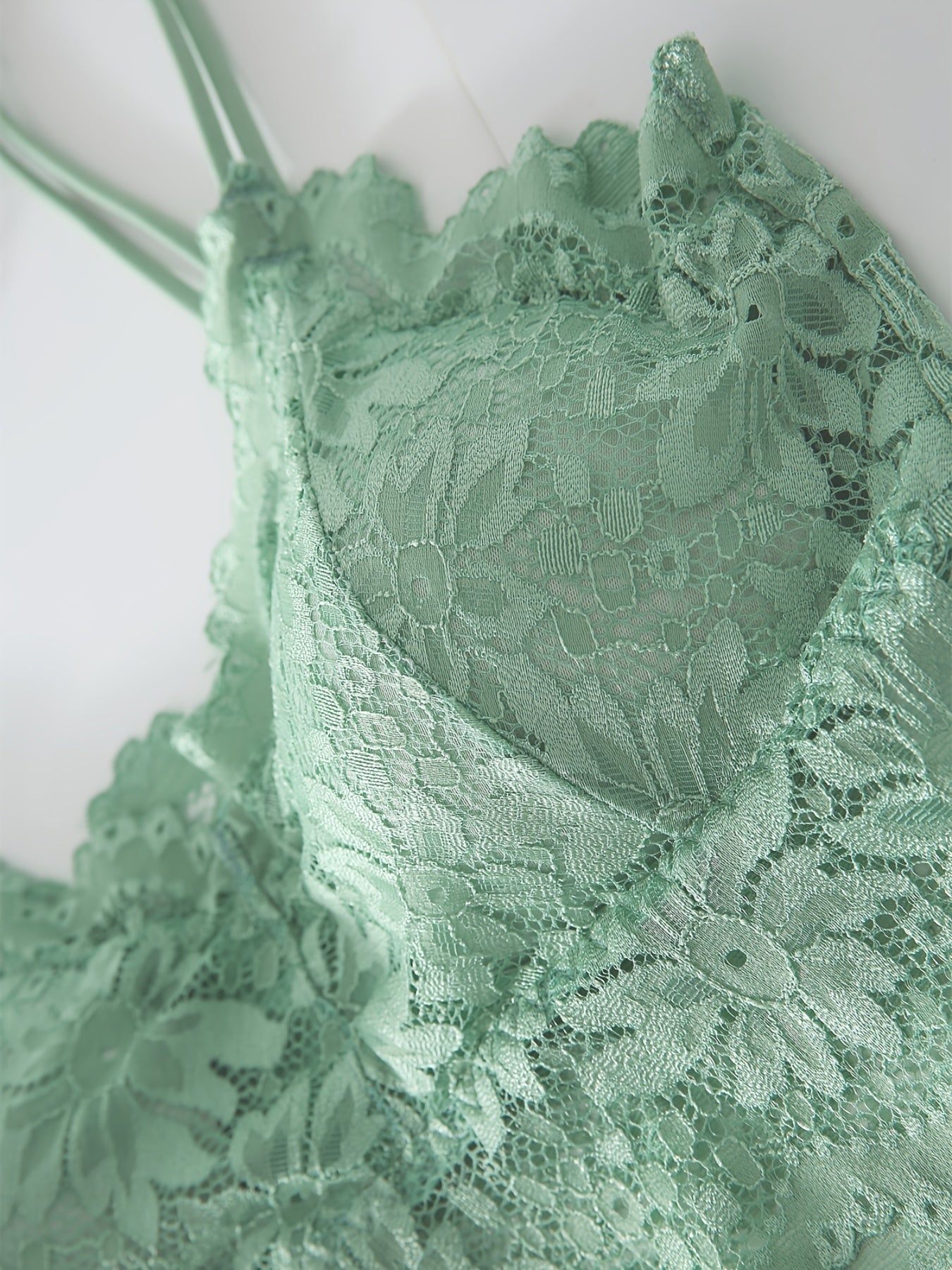 Women's Lace Cami Bra with Padded Support and Hollow Out Design