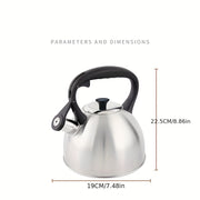 Sand Color 2.5L Stainless Steel Teapot Kettle with Whistle for Gas Stoves