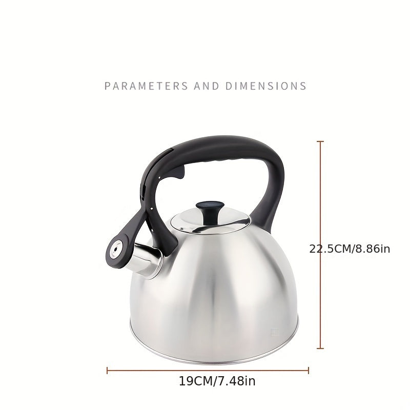 Sand Color 2.5L Stainless Steel Teapot Kettle with Whistle for Gas Stoves