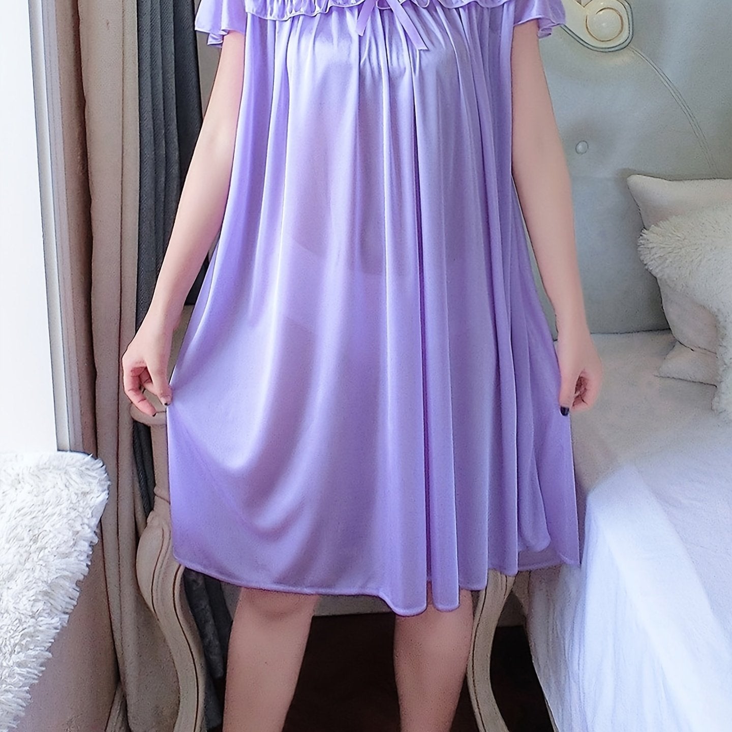 Women's Cotton Summer Short Sleeve Nightgown Plus Size Sleepwear