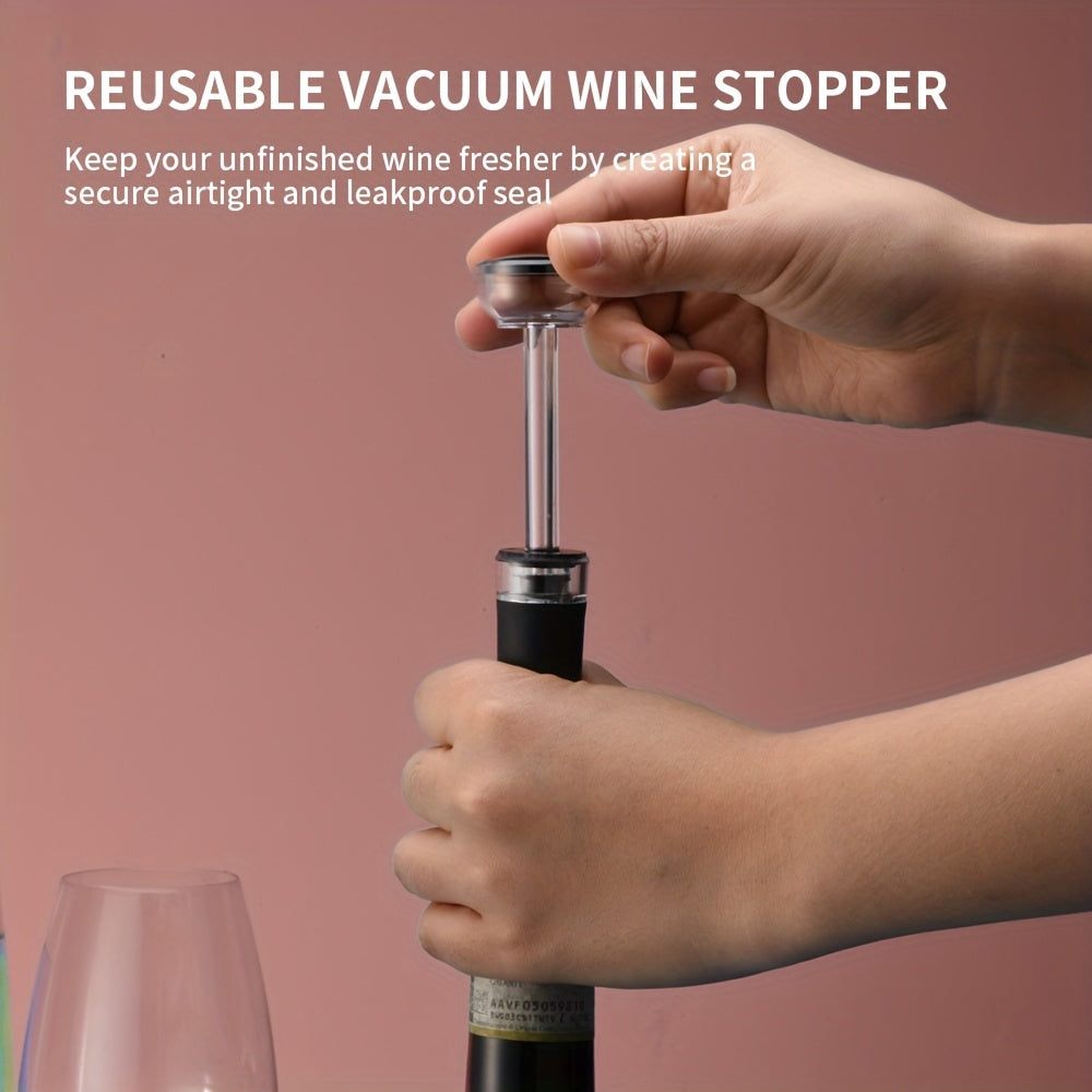 Elektrik Qizil Vino Shisha Ochgich Komplekti, Folga Kesuvchi, Bo'shliqni chiqaruvchi Pomp va Saqlash Asosiy