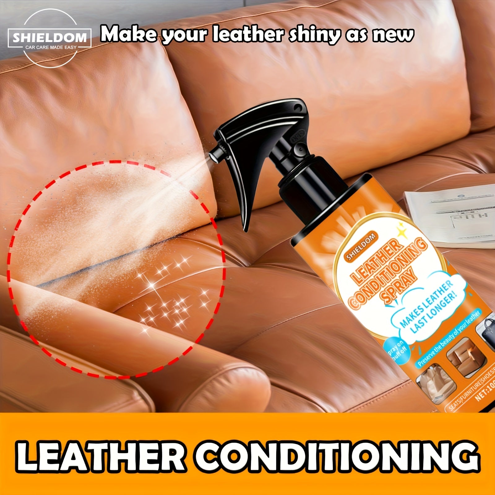 Kit de reparación con spray acondicionador de cuero para muebles, sofá, chaqueta, asientos de coche, 100ml