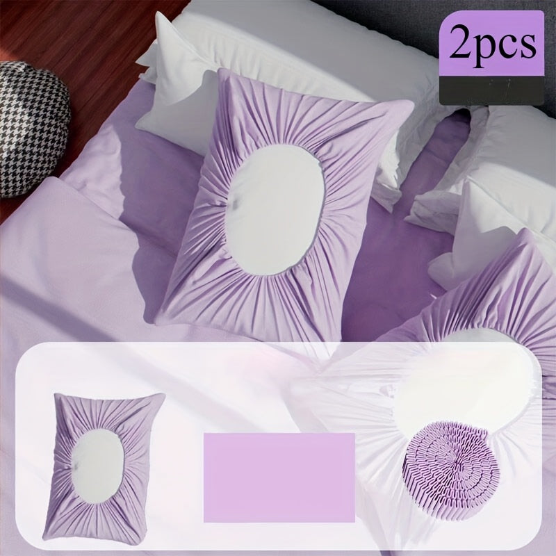 Set of 2 Breathable Machine Washable Pillowcases for Standard Pillows for Travel Hotels and Salons