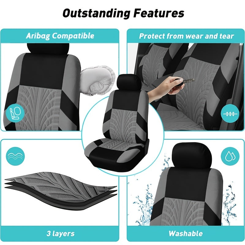 Universal avtomobil o'rindiq qoplamalari to'plami Polyester kulrang qora jigarrang ko'k qizil oldingi juftlik