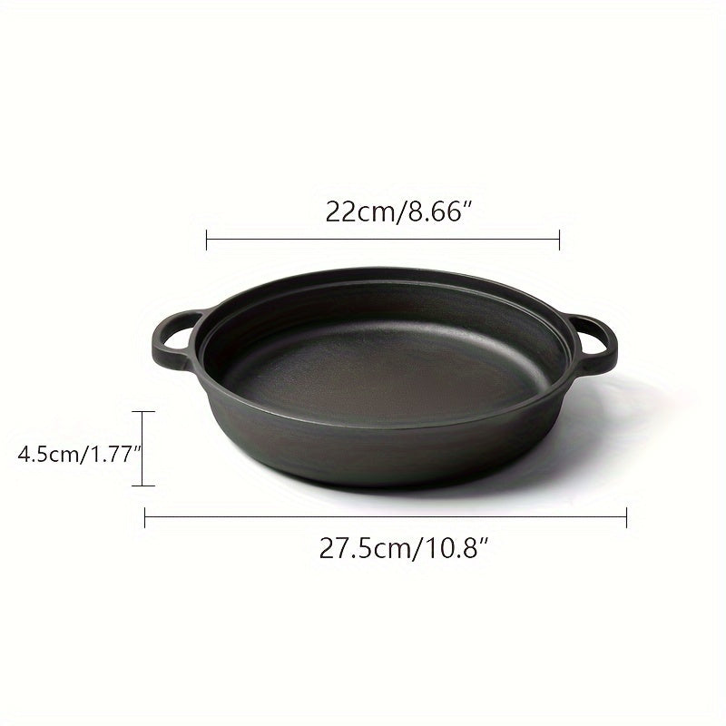 Cast Iron Skillet 21.84cm Non-Stick Oven Safe Dual Handle Cookware