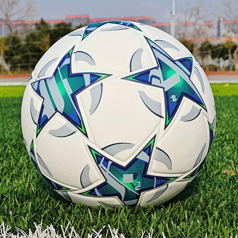 Adult Size 5 Faux Leather Soccer Ball Seamless Hot-Pressed Wear-Resistant Non-Slip