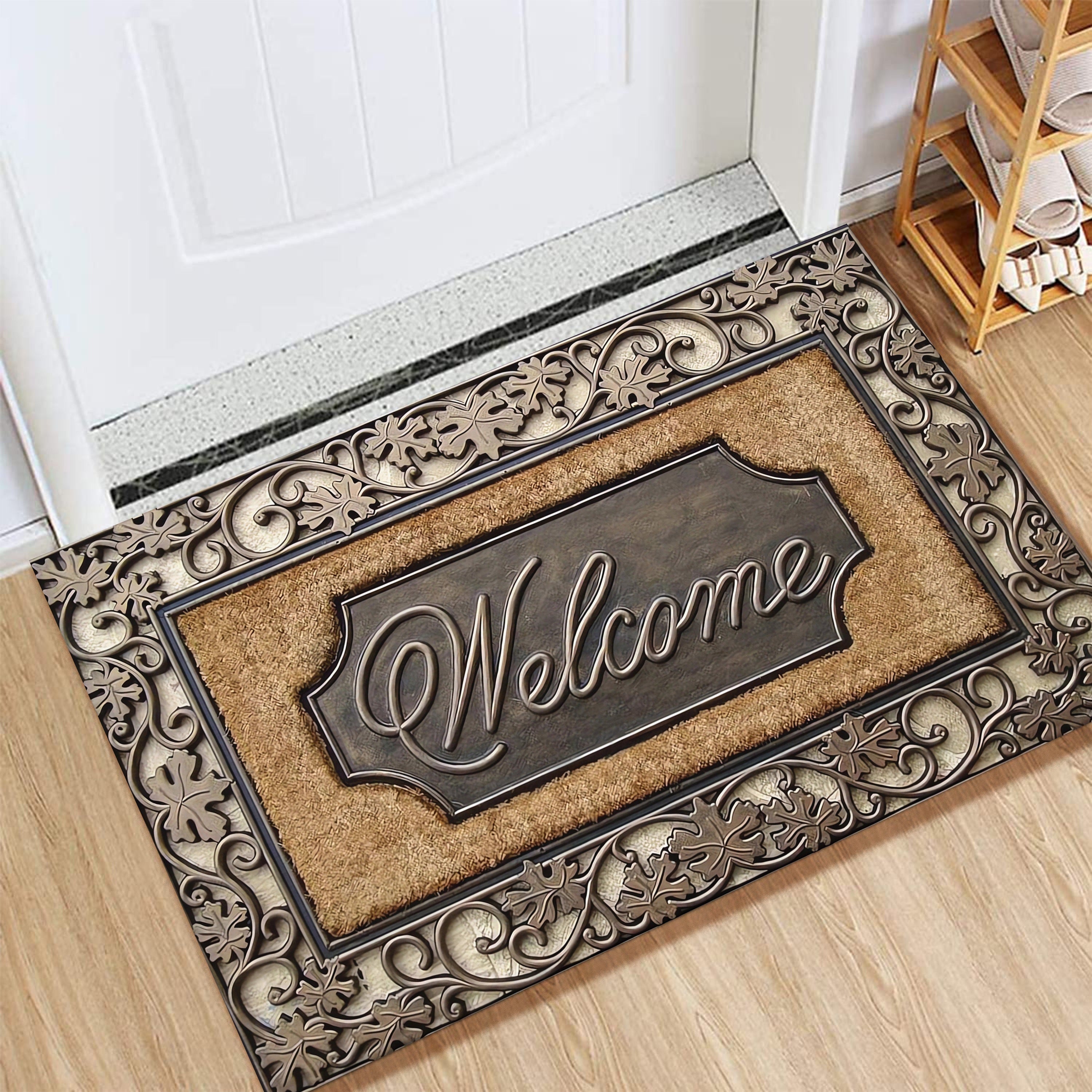 Welcome Home Doormat Non-Slip Polyester Entryway Mat Multiple Sizes